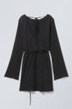 Black - Fahra Open Back Mini Dress - 0