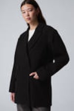 Black - Carla Oversized Wool Blend Jacket - 0