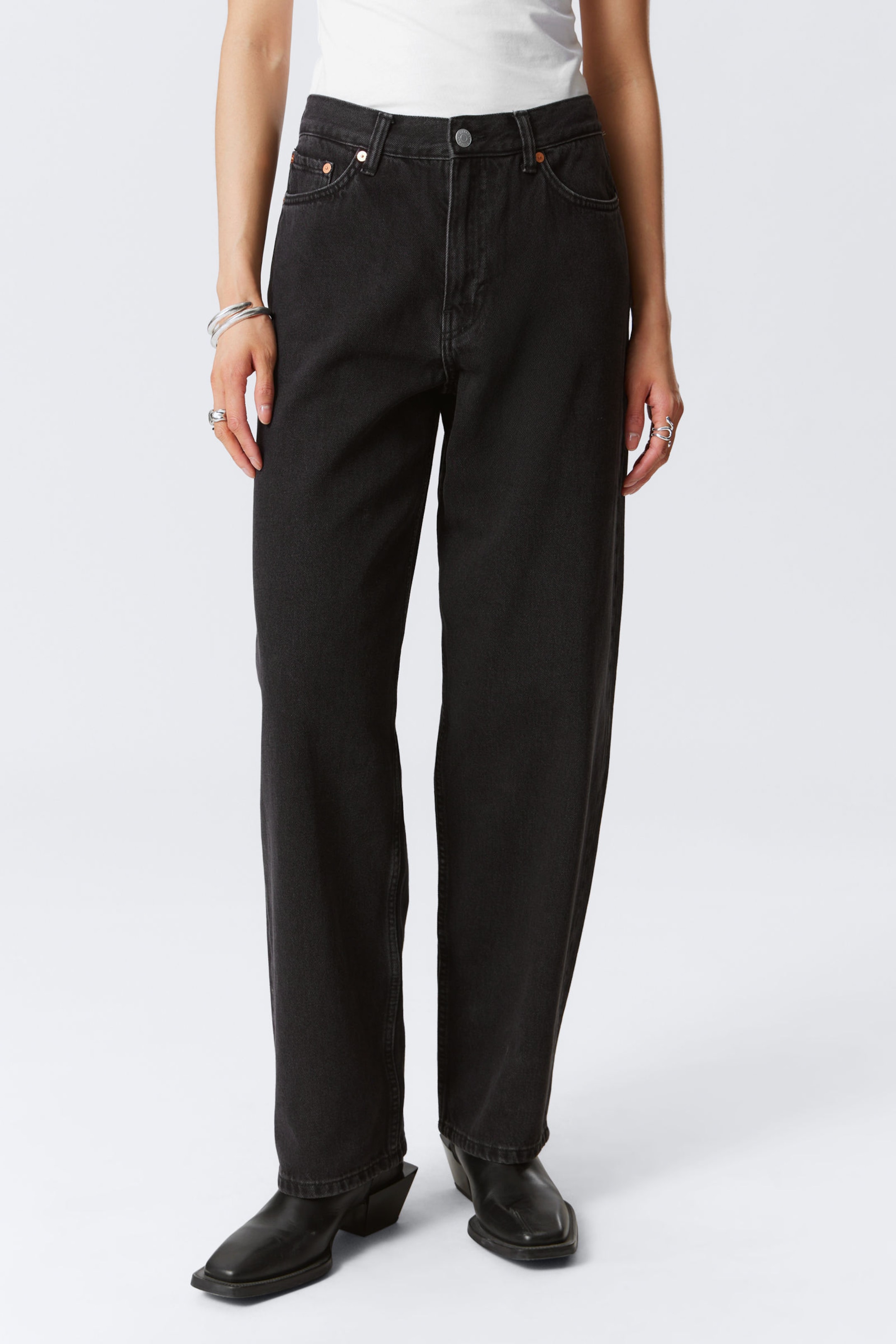 astro loose baggy leg jeans - White | Weekday WW