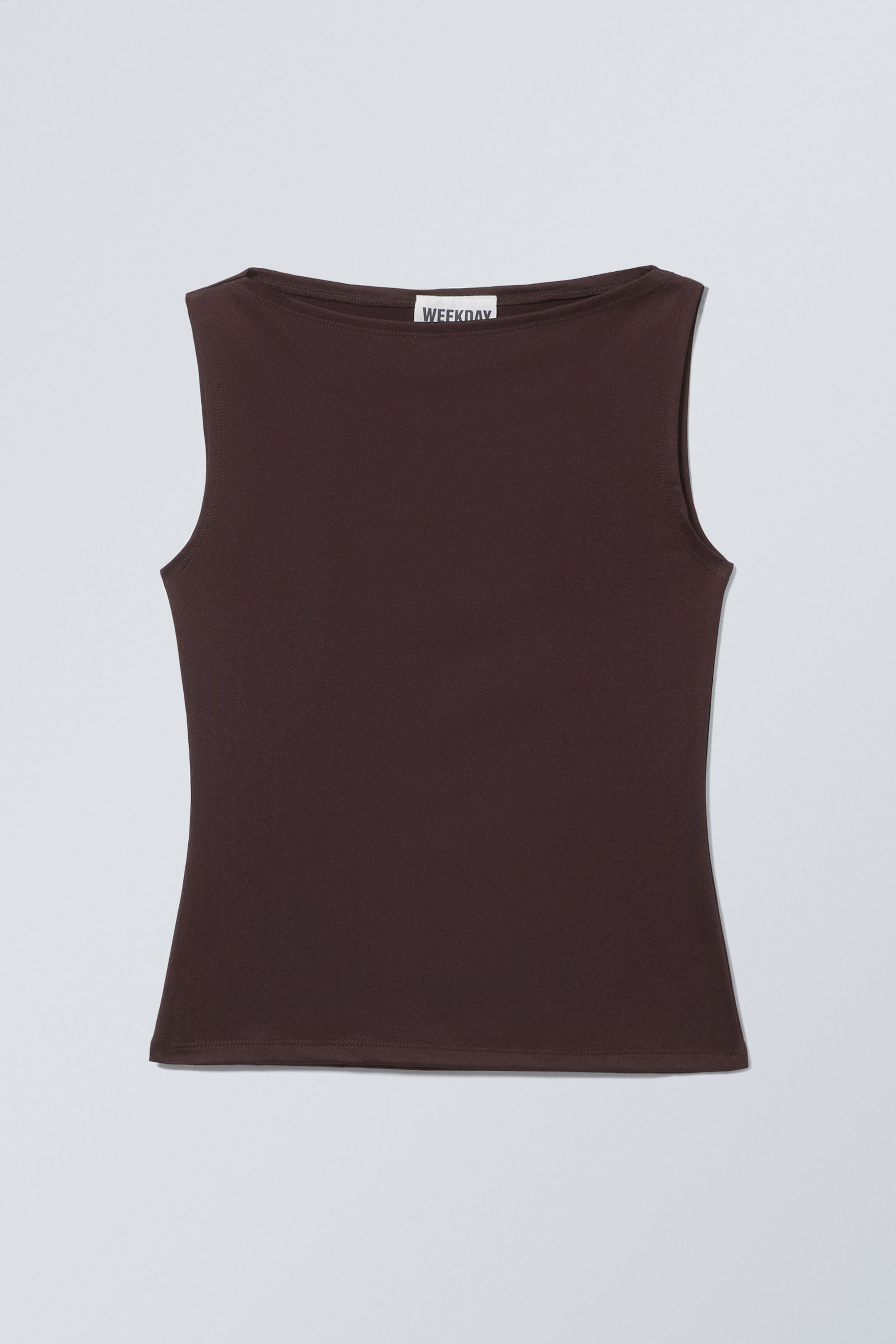 Dark Plum - Annie Sleeveless Boat-Neck Top - 2