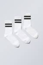 White Light - 3-pack Sport Striped Socks - 0