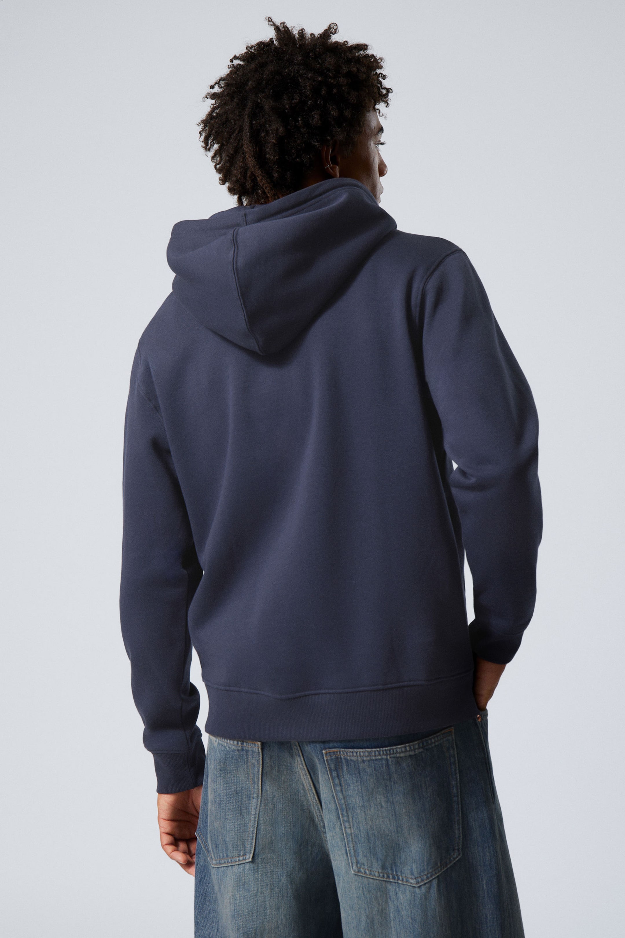 Donkerblauw - Standaardhoodie met rits - 3