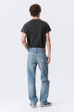 Distressed Blue - Space Relaxed Straight Leg Distressed Jeans - 4