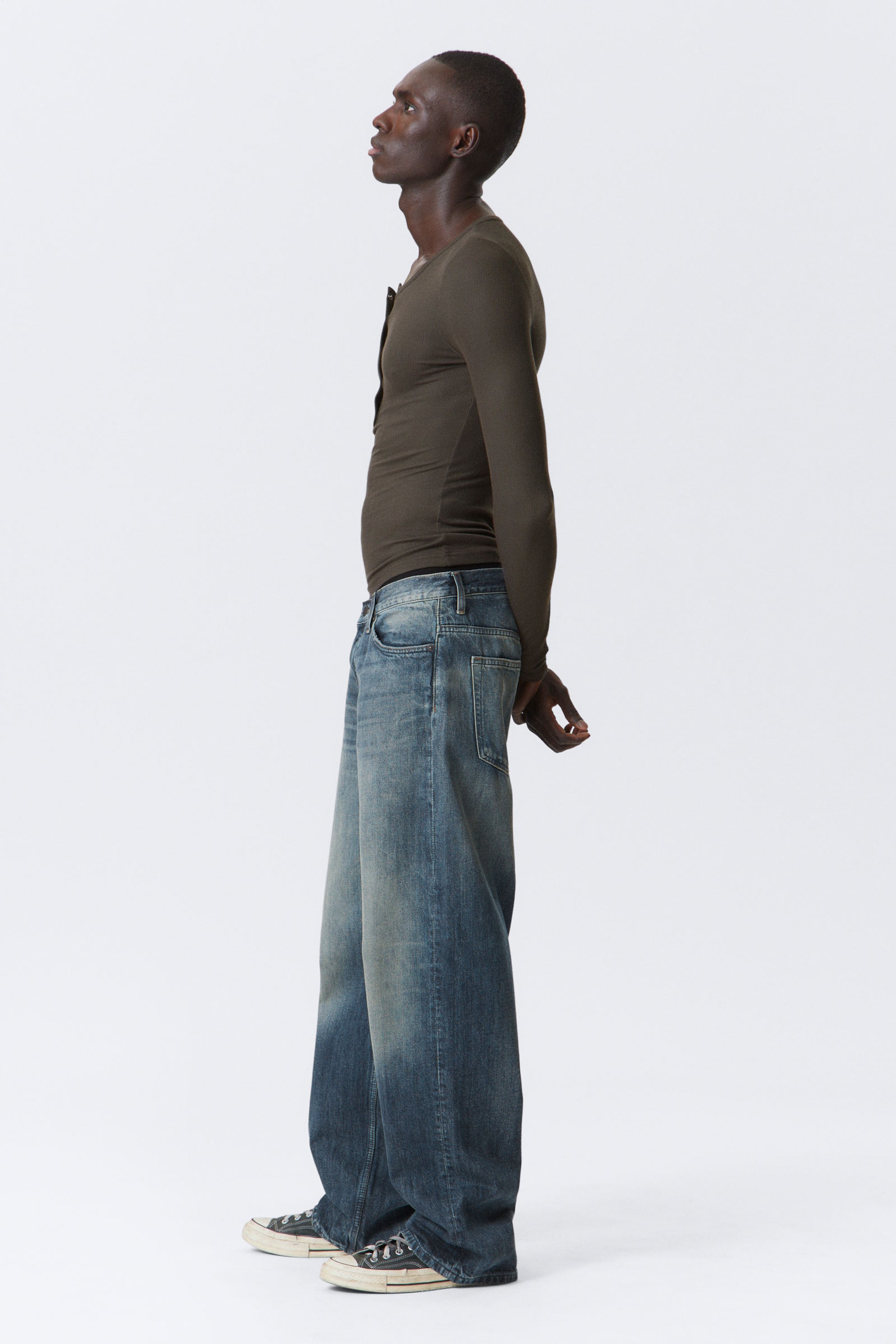 Baltic Blue - Dark Blue - Sphere Low Rise Loose Straight Leg Jeans - 2