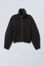 Black - Bea Zip Cardigan - 2