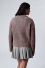 Dunkelgrau - Strickjacke mit entspannter Passform - 3