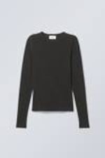 Black - Slim Fitted Long Sleeve - 2