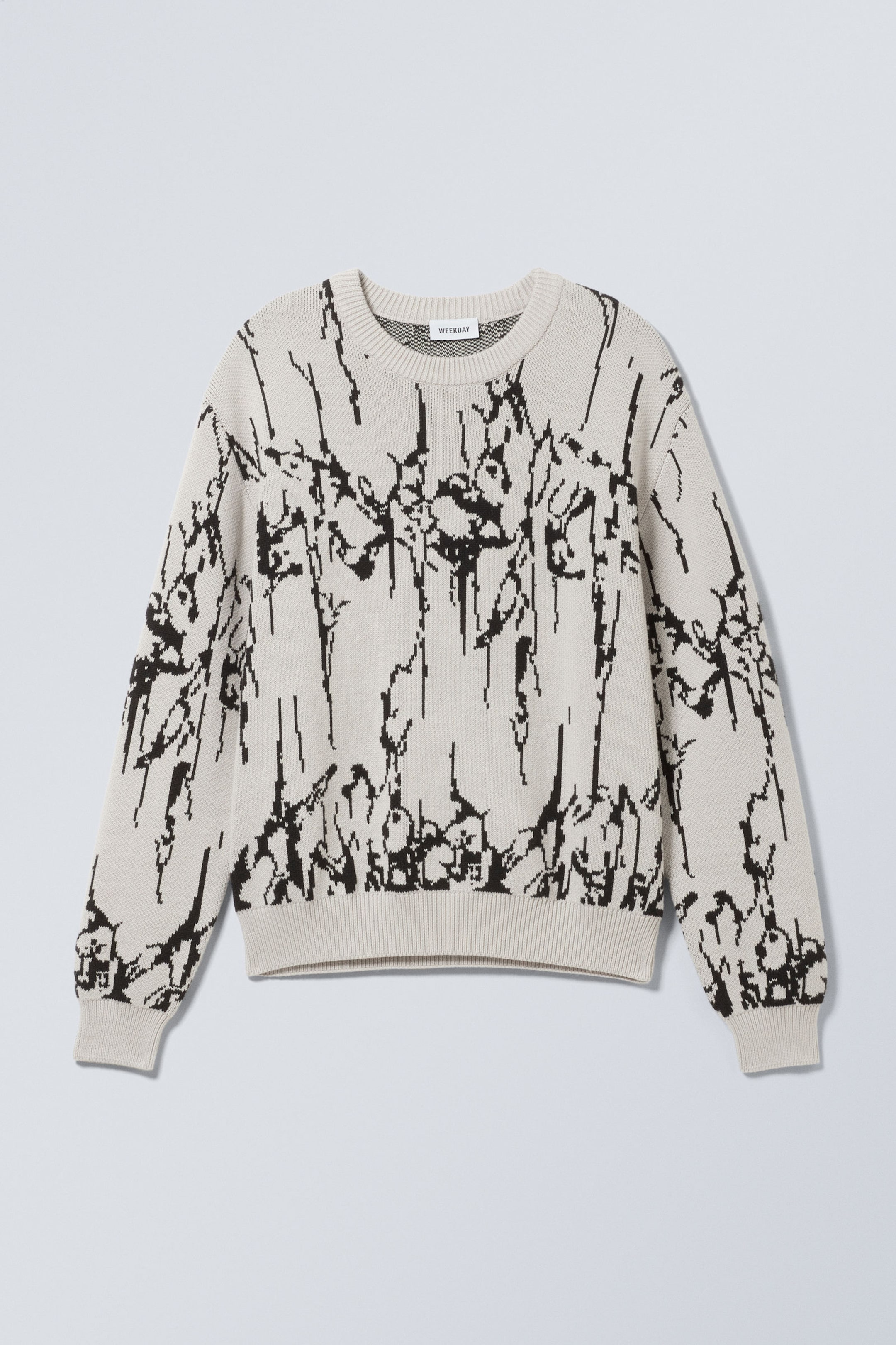 Light Mole - Organic Spirit - Regular Jacquard Knitted Graphic Sweater - 2