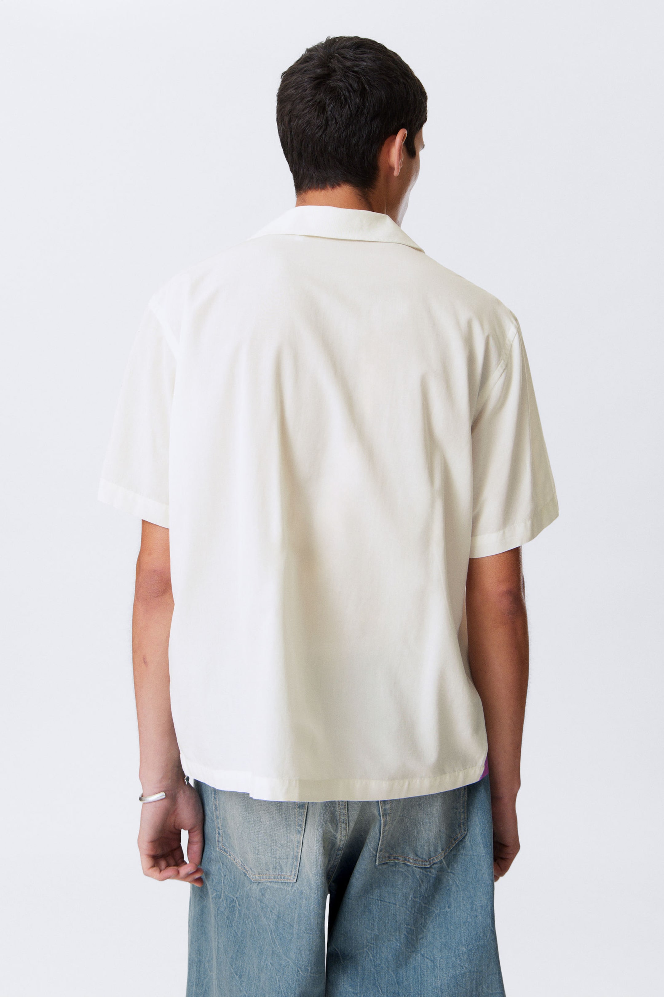 White - Colourful Skull - Relaxed Graphic Short-Sleeved Resort Shirt - 3
