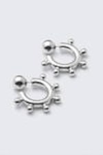 Zilver - Oorringen met kralen - 2