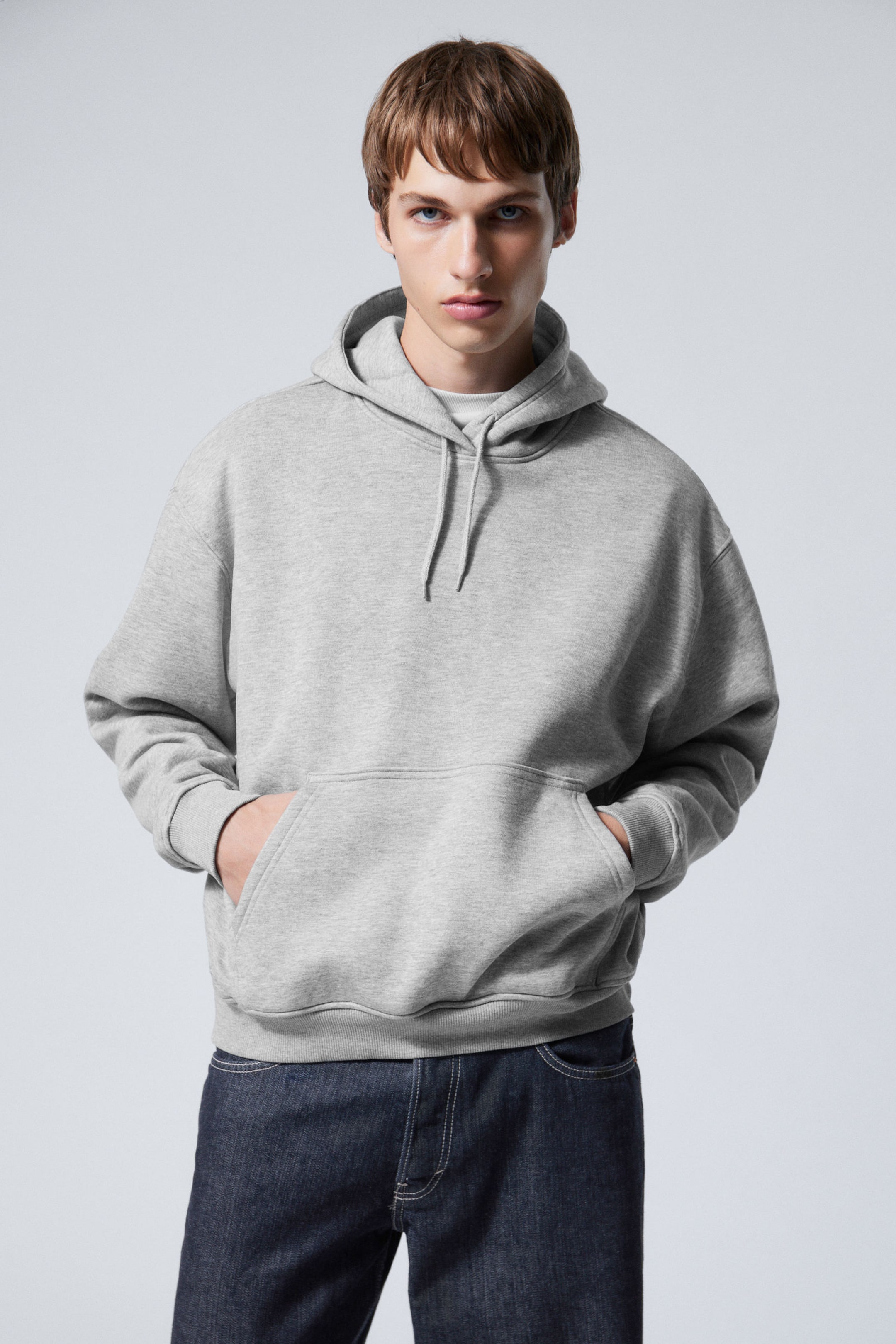 Light Grey Melange - Relaxed Heavy Hoodie - 0