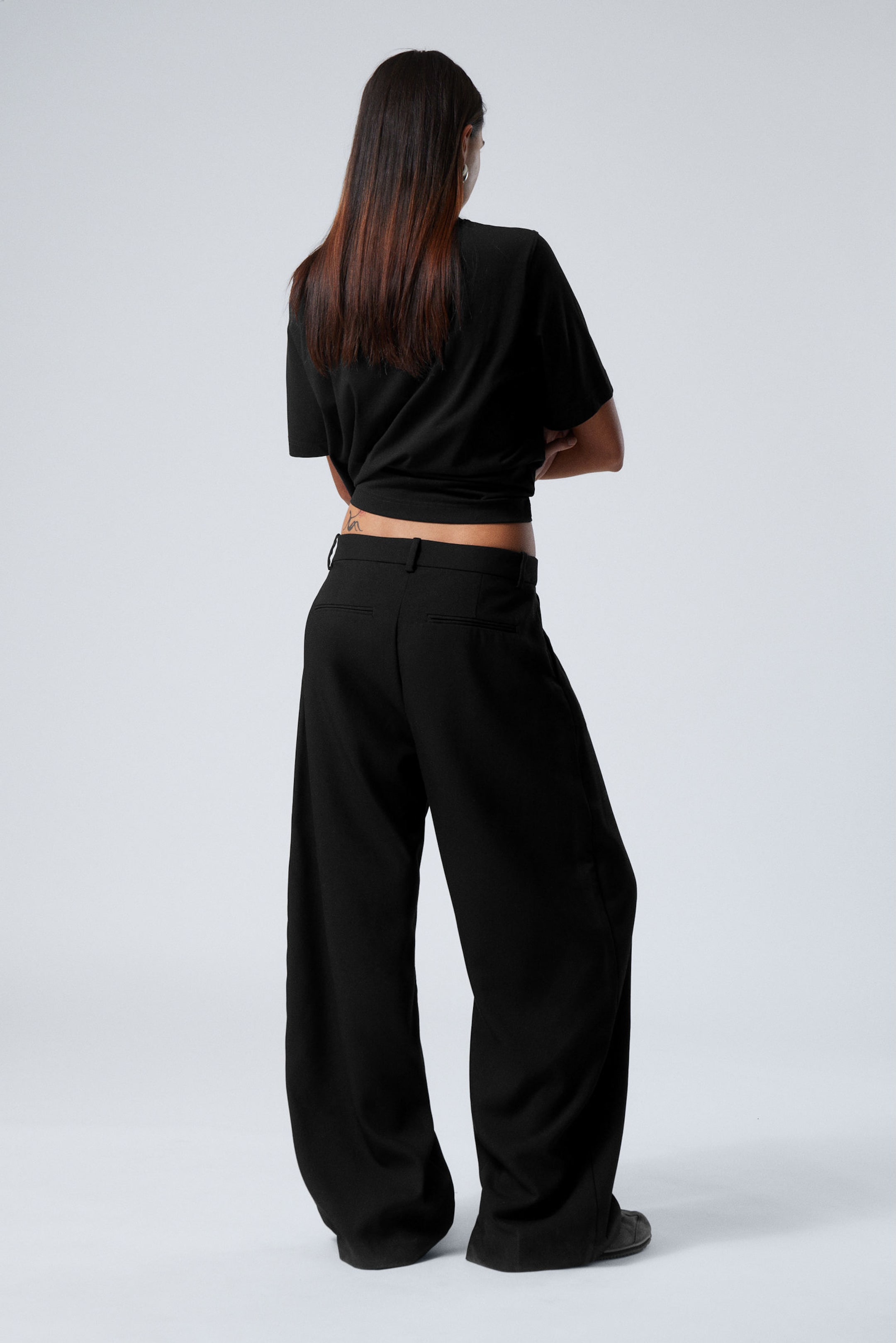 loose washed velvet track trousers - Washed Black | Weekday EU