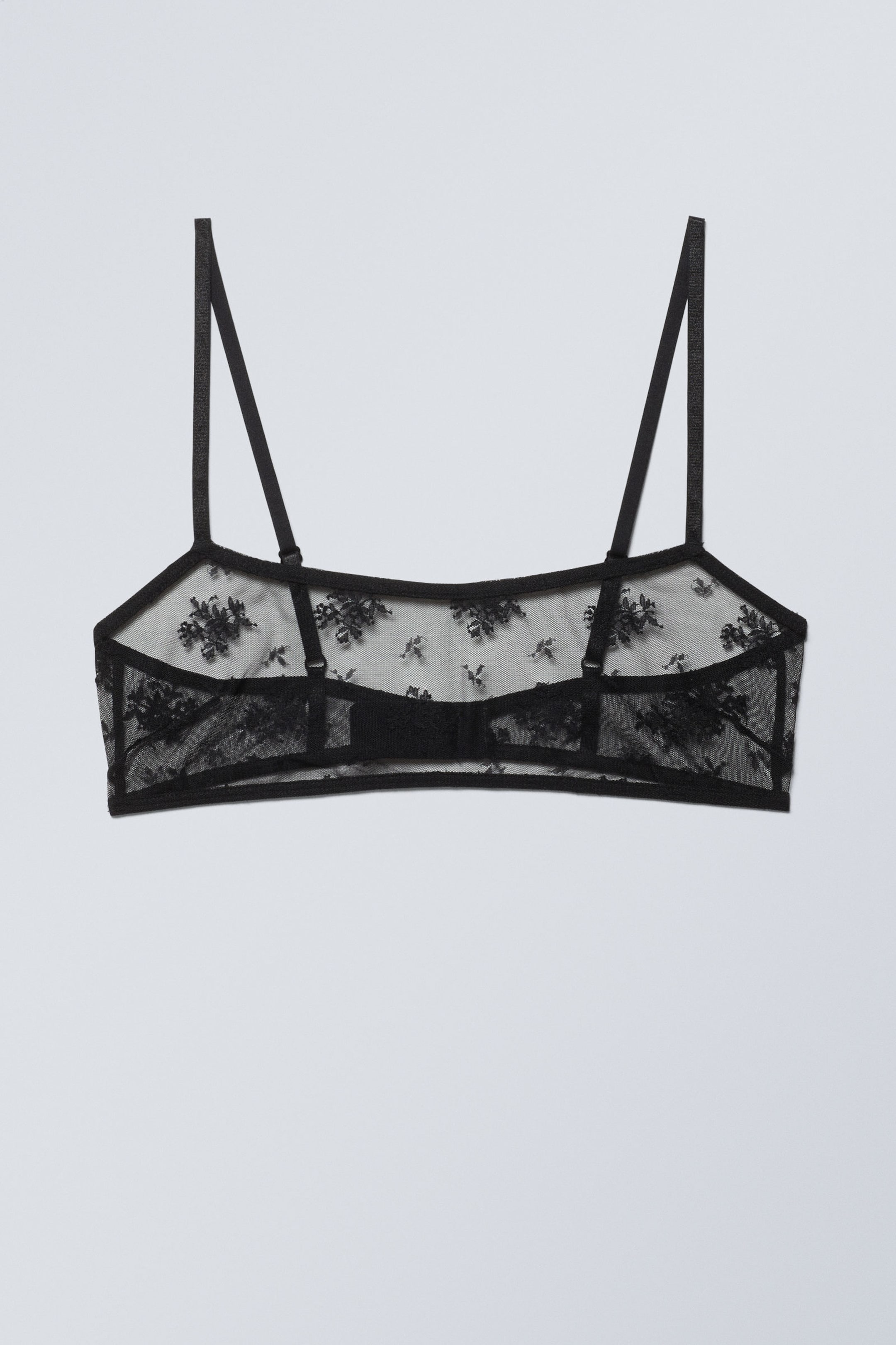 Black Lace - Ash Lace Semi Scooped Bra - 0