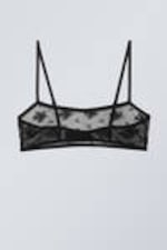 Black Lace - Ash Lace Semi Scooped Bra - 0