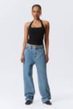 90s Blue - Mittelblau - Galaxy Loose Straight Leg Jeans - 4