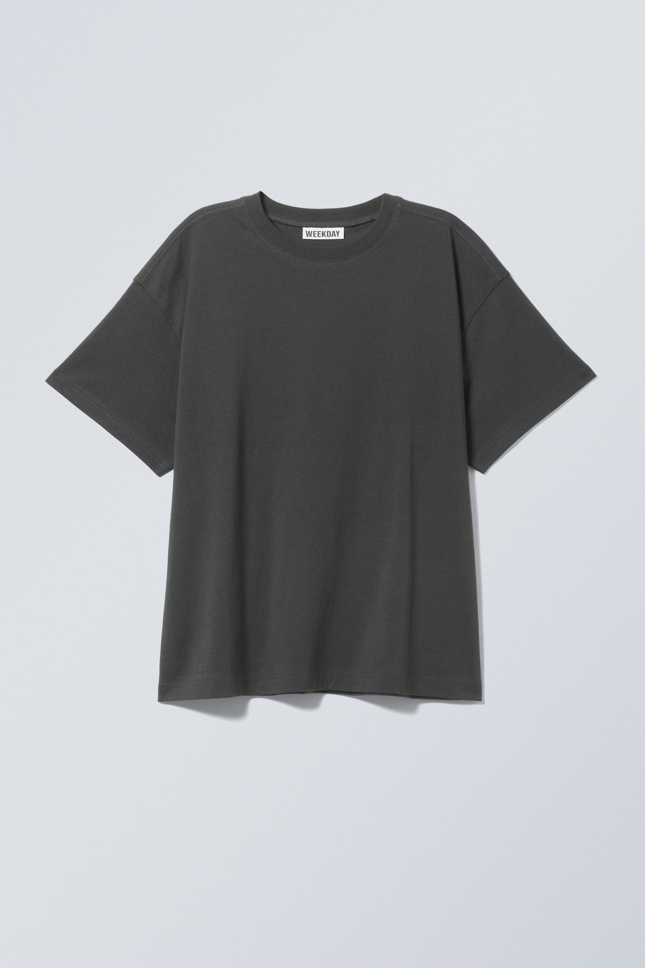 Dark Grey - Relaxed Boxy Cotton T-shirt - 1