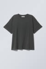 Dark Grey - Relaxed Boxy Cotton T-shirt - 1