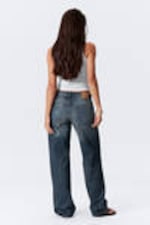 Baltic Blue - Dark Blue - Ample Low Rise Loose Wide Leg Jeans - 4