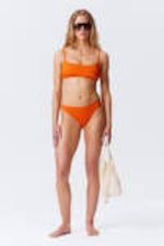 Fel oranje - Bikinitop met lage hals - 1