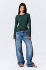 Petrol - Soft Long-Sleeved Cotton Jersey Top - 1