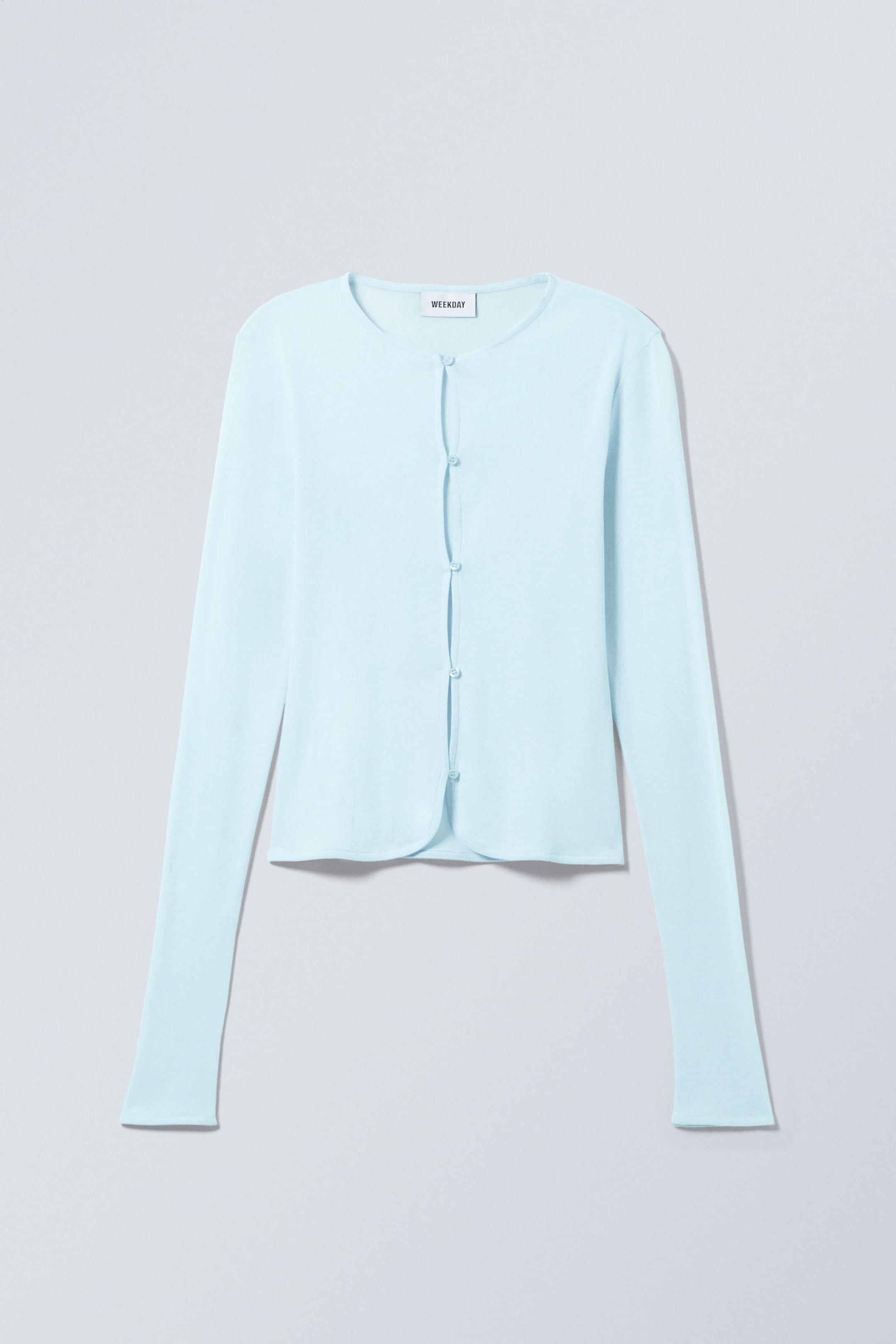 Light Blue - Slim Single-breasted Cardigan - 2