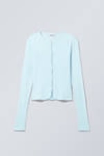 Light Blue - Slim Single-breasted Cardigan - 2