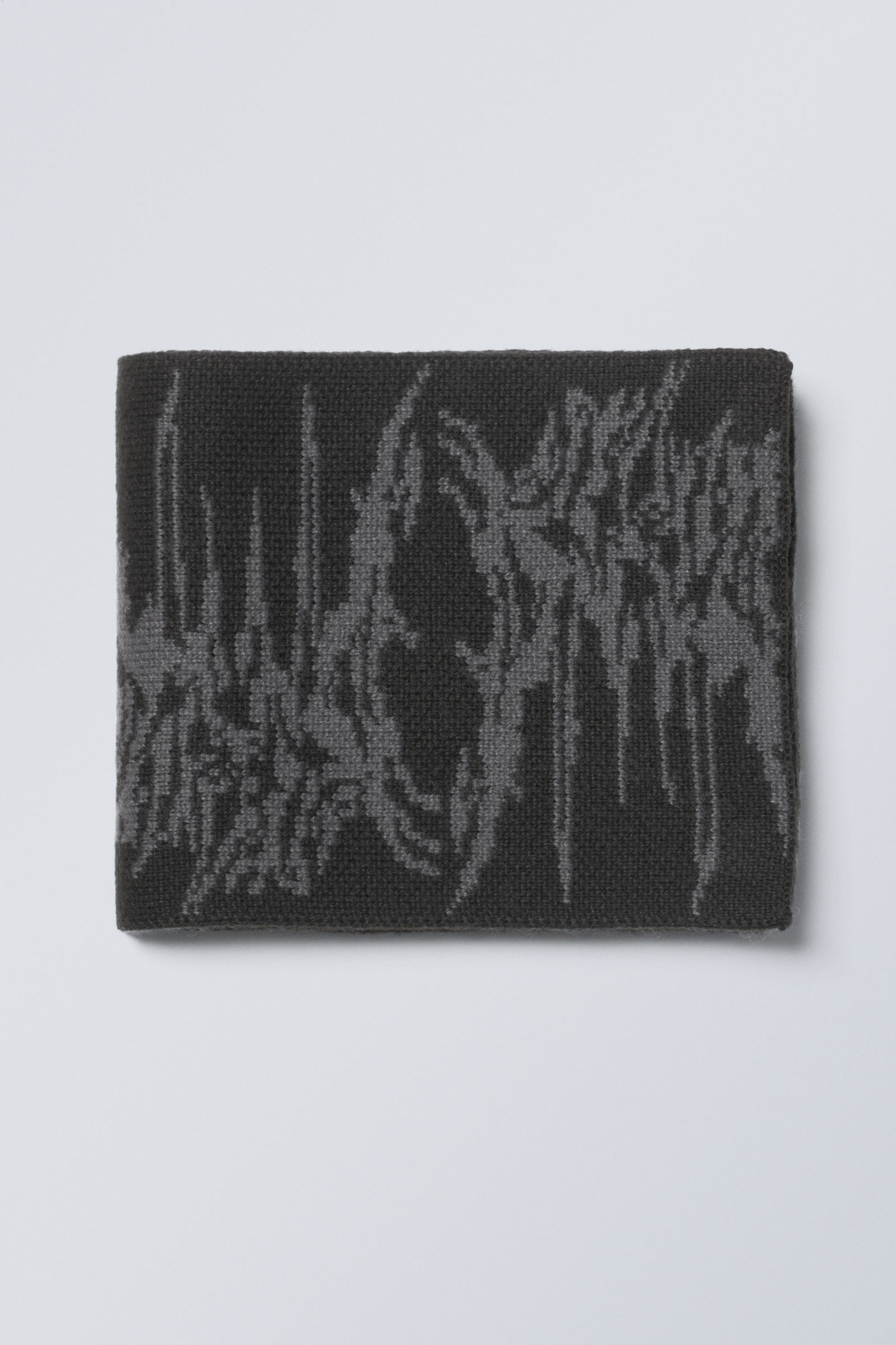 Black - Double Layered Jacquard-Knit Scarf - 0