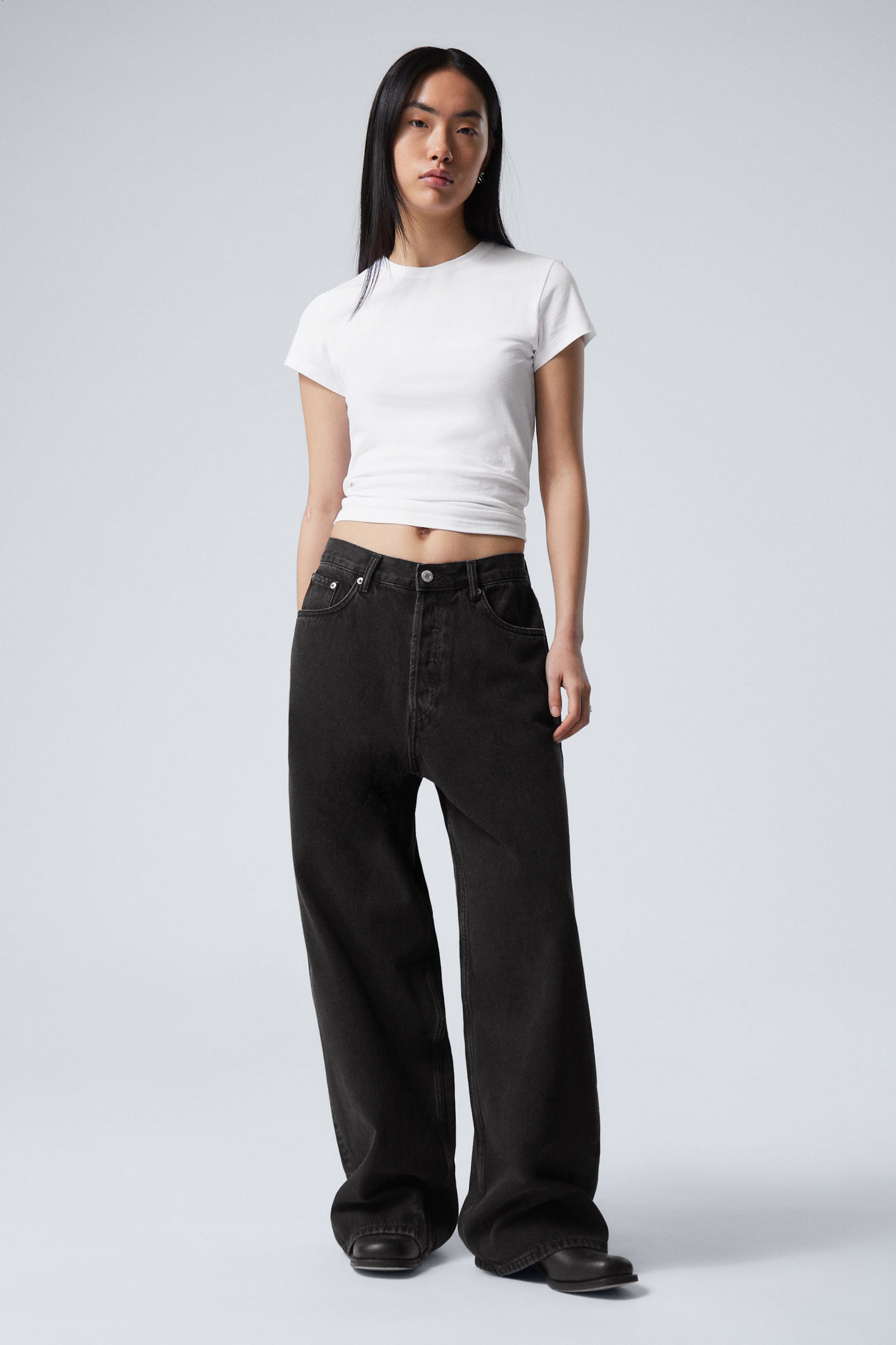 Tuned Black - Svart - Astro Loose Baggy Leg Jeans - 2