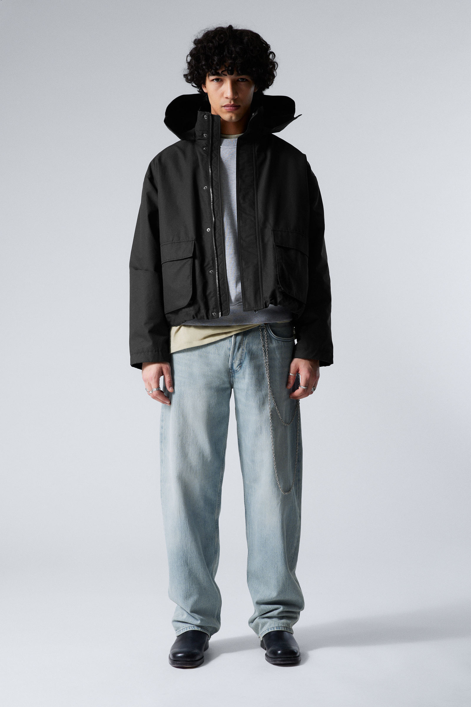 padded hooded puffer jacket - Black | Weekday WW