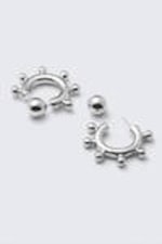 Zilver - Oorringen met kralen - 1