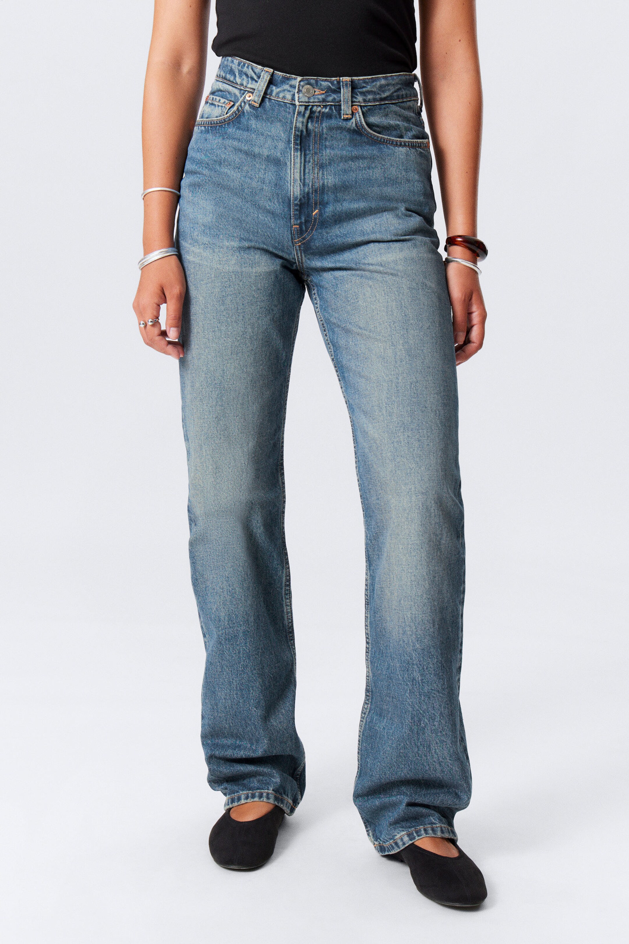 #79829D - Rowe Super High Waisted Regular Straight Leg Jeans - 2