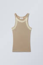 Light Dusty Mole - Beige Fade - Faded Rib Tank Top - 0