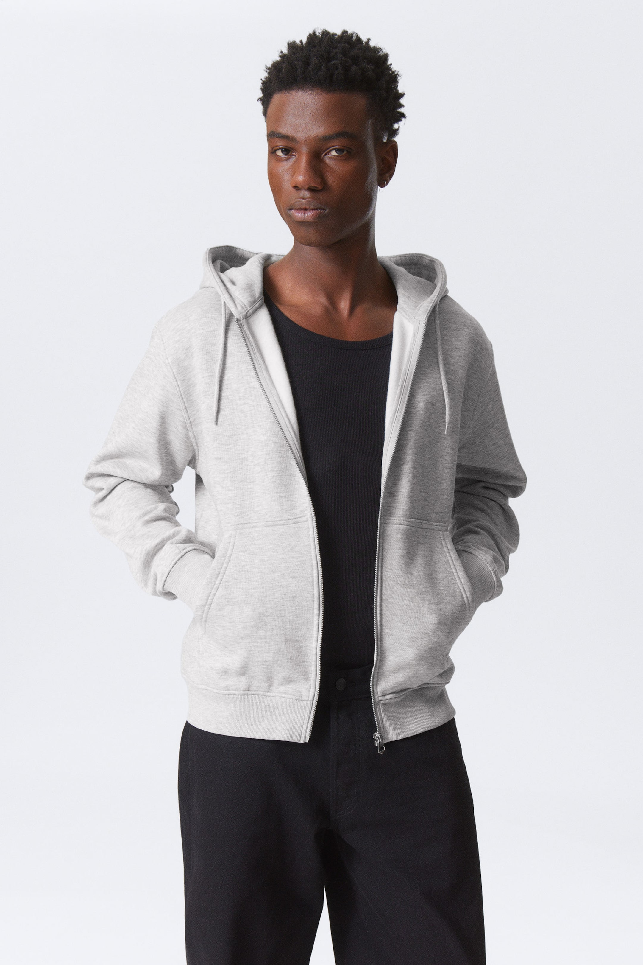 #AFAFAF - Standard Midweight Zip Hoodie - 1