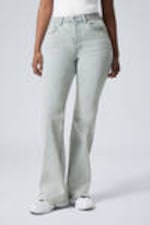 Snow Blue - Hellblau - Glow Curve High Waisted Regular Flared Leg Jeans - 1