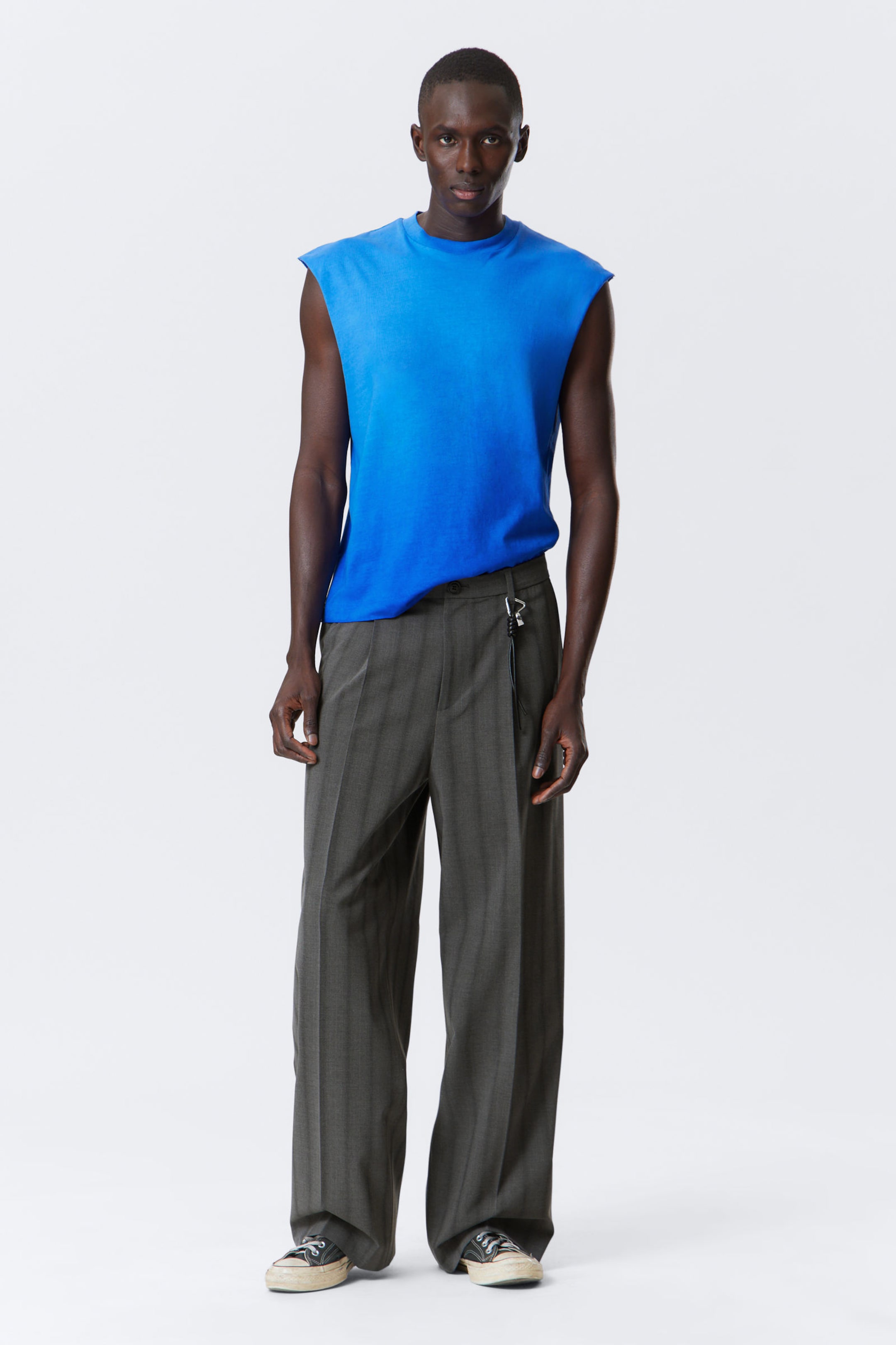 #989A96 - Uno Loose Suit Trousers - 1