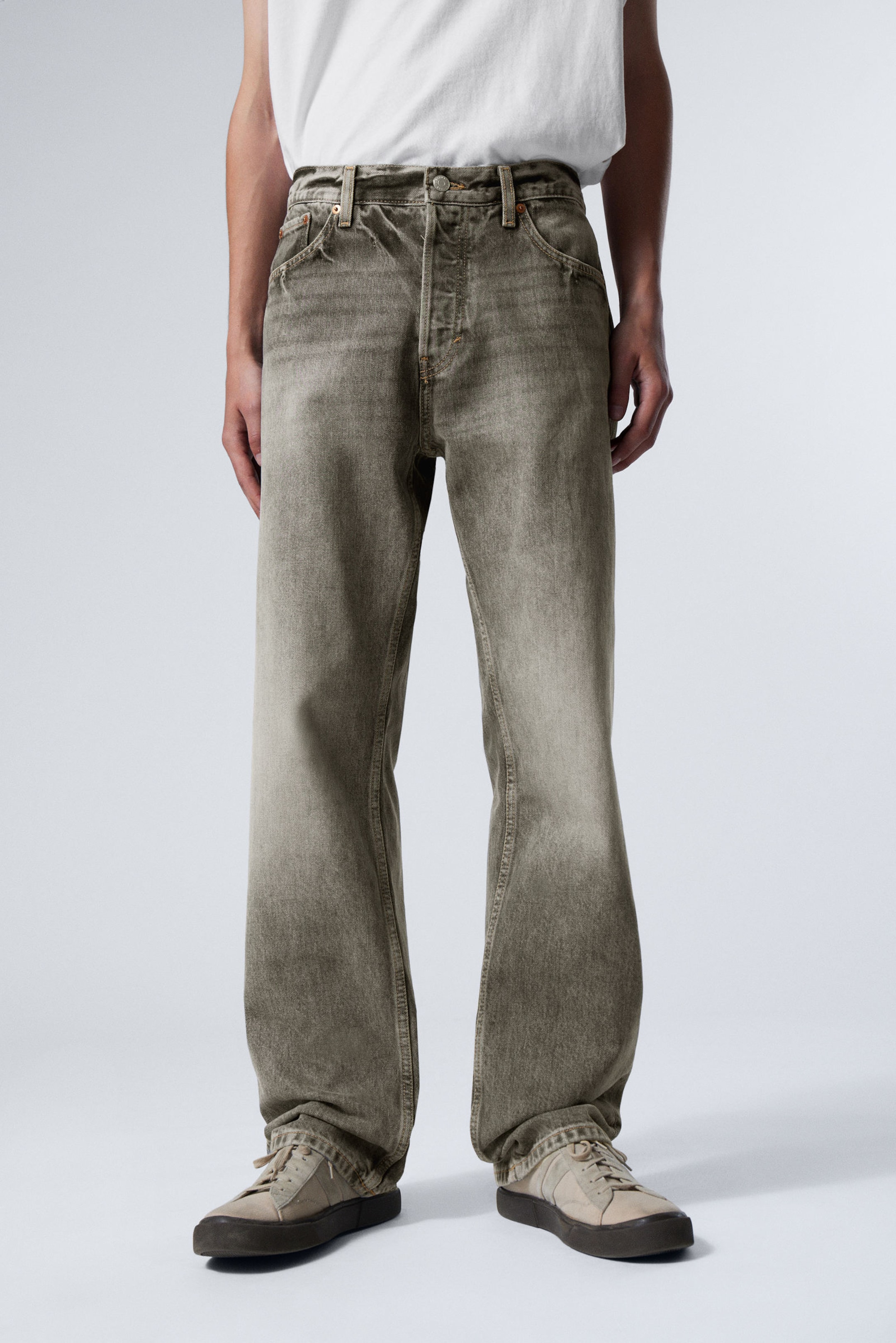 Canyon Grey - Medium Grey - Space Relaxed Straight Leg Jeans - 1