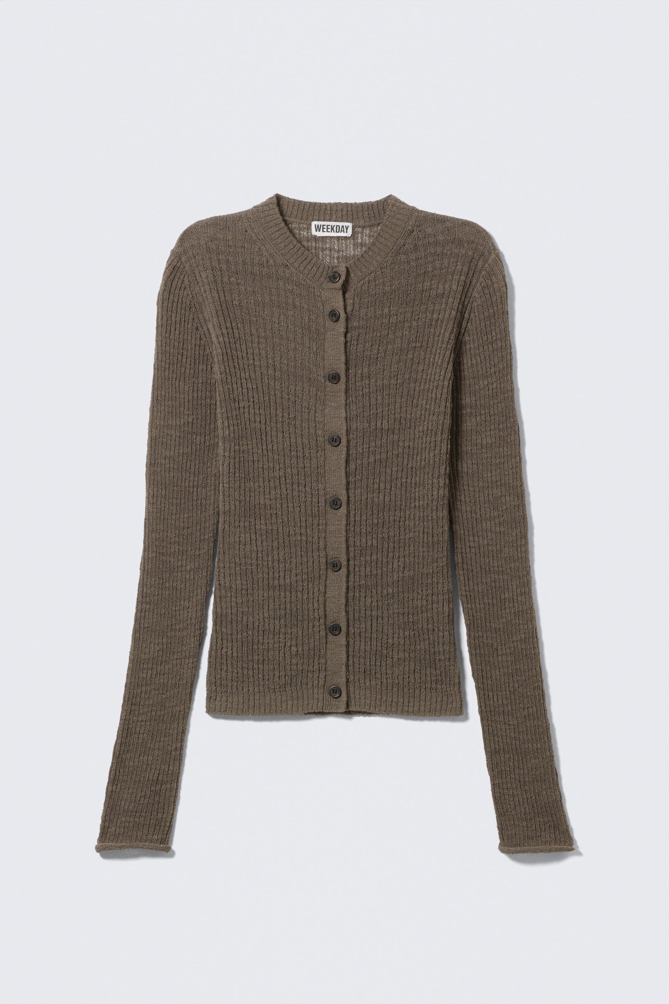 #6C655F - Gerippter Cardigan mit schmaler Passform - 1