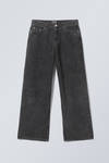 astro loose baggy corduroy trousers - Washed Black | Weekday WW