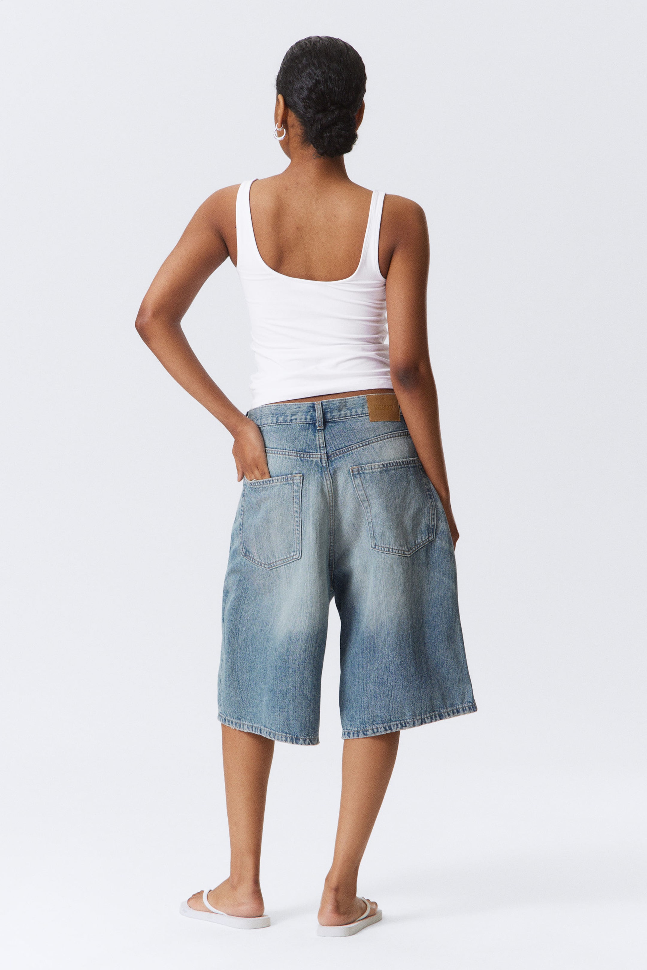 Blue Stream - Medium Blue - Astro Denim Loose Baggy Shorts - 7