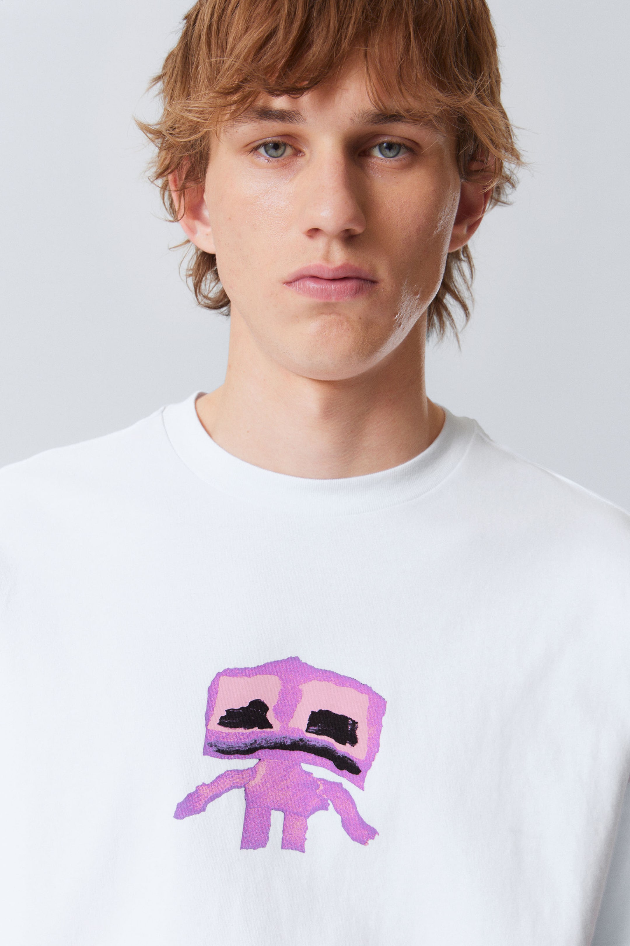 #FFFFFF - Great Boxy Printed Graphic Tee - 2