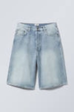 Tide Blue - Astro Denim Loose Baggy Shorts - 0