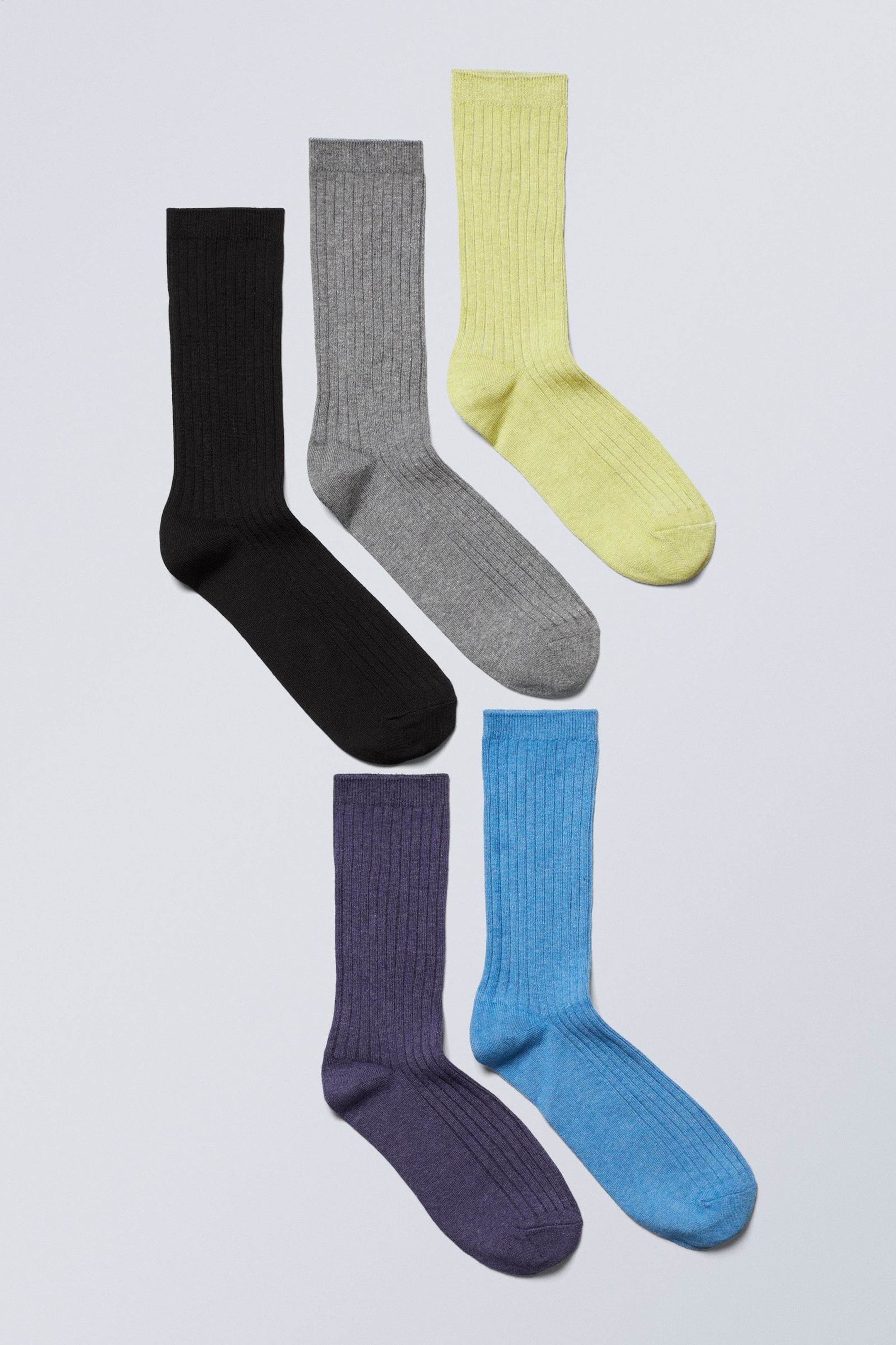 Multi mix - 5-pack Rib Socks - 0