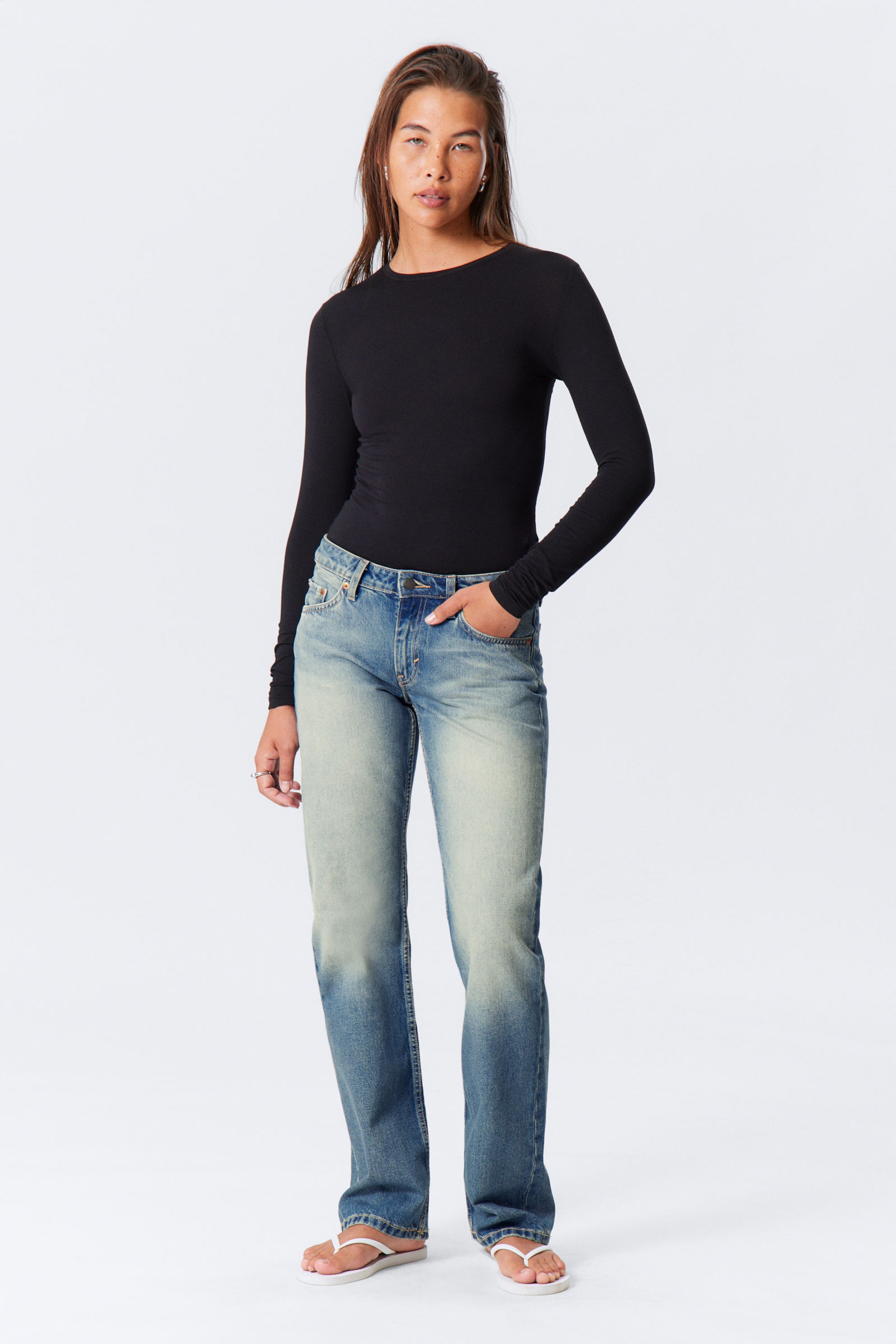 #79829D - Arrow Low Rise Regular Straight Leg Jeans - 1