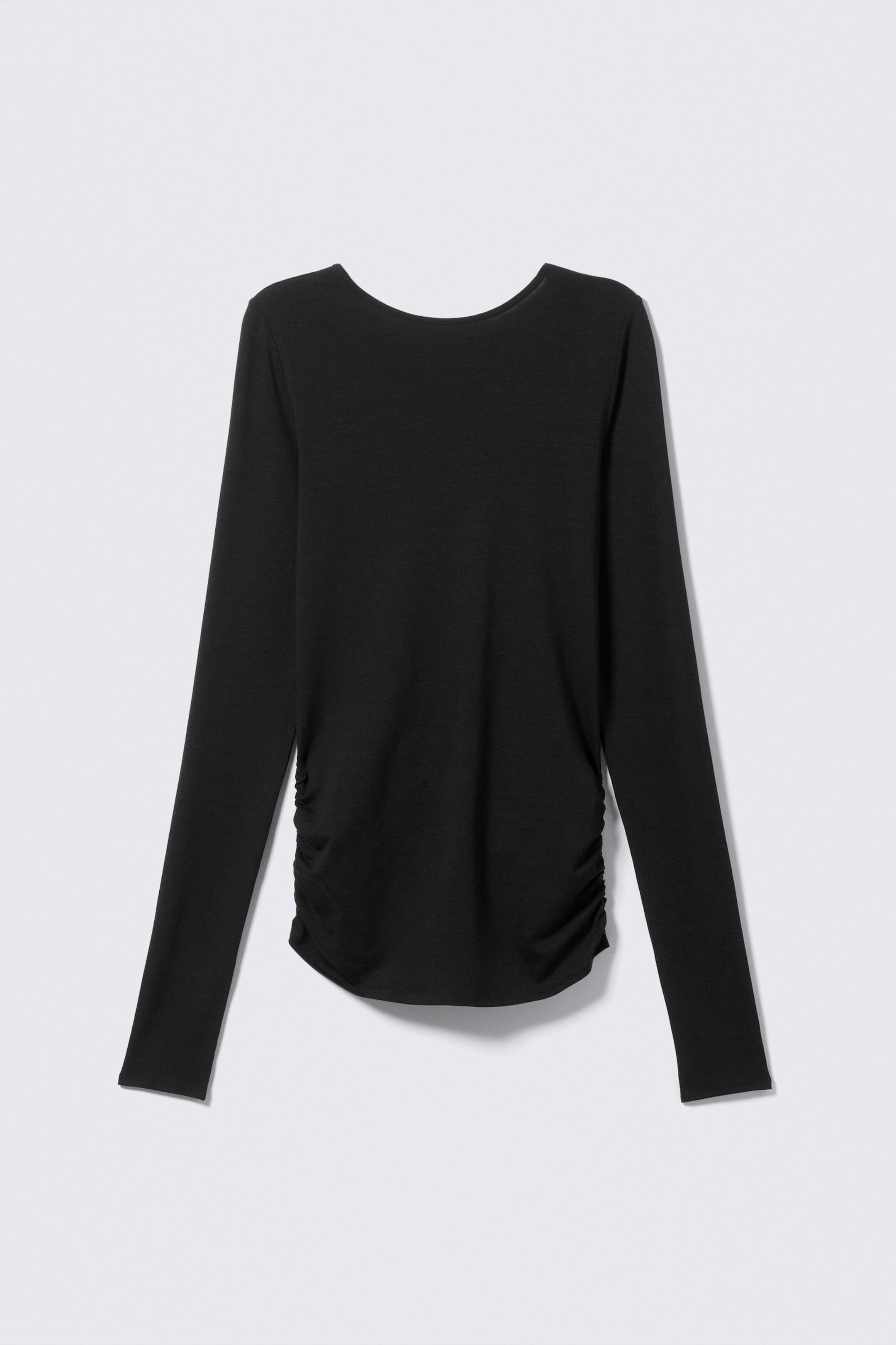 Black - Open Back Long-Sleeved Top - 4