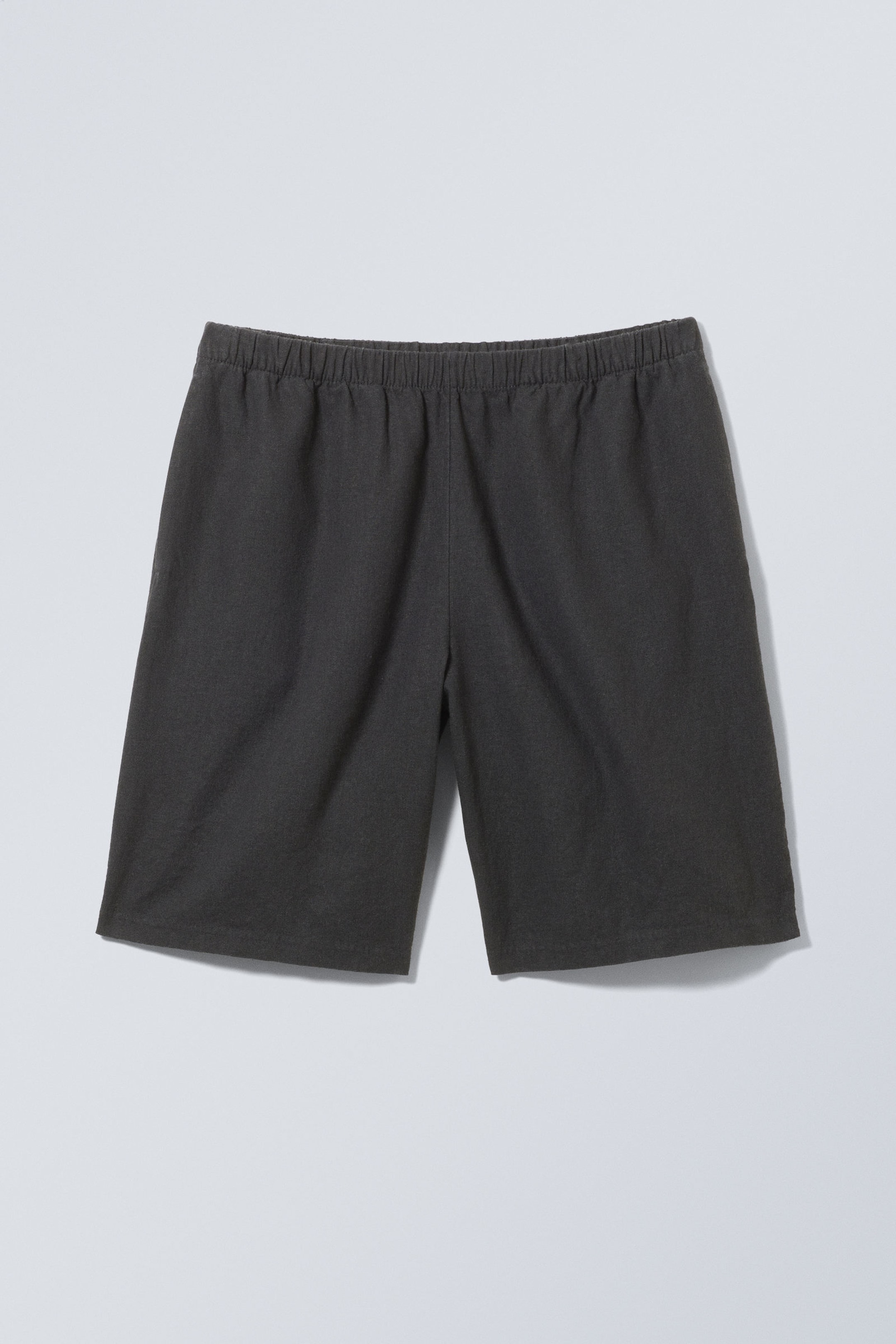 Dark Grey - Relaxed Linen Blend Shorts - 2