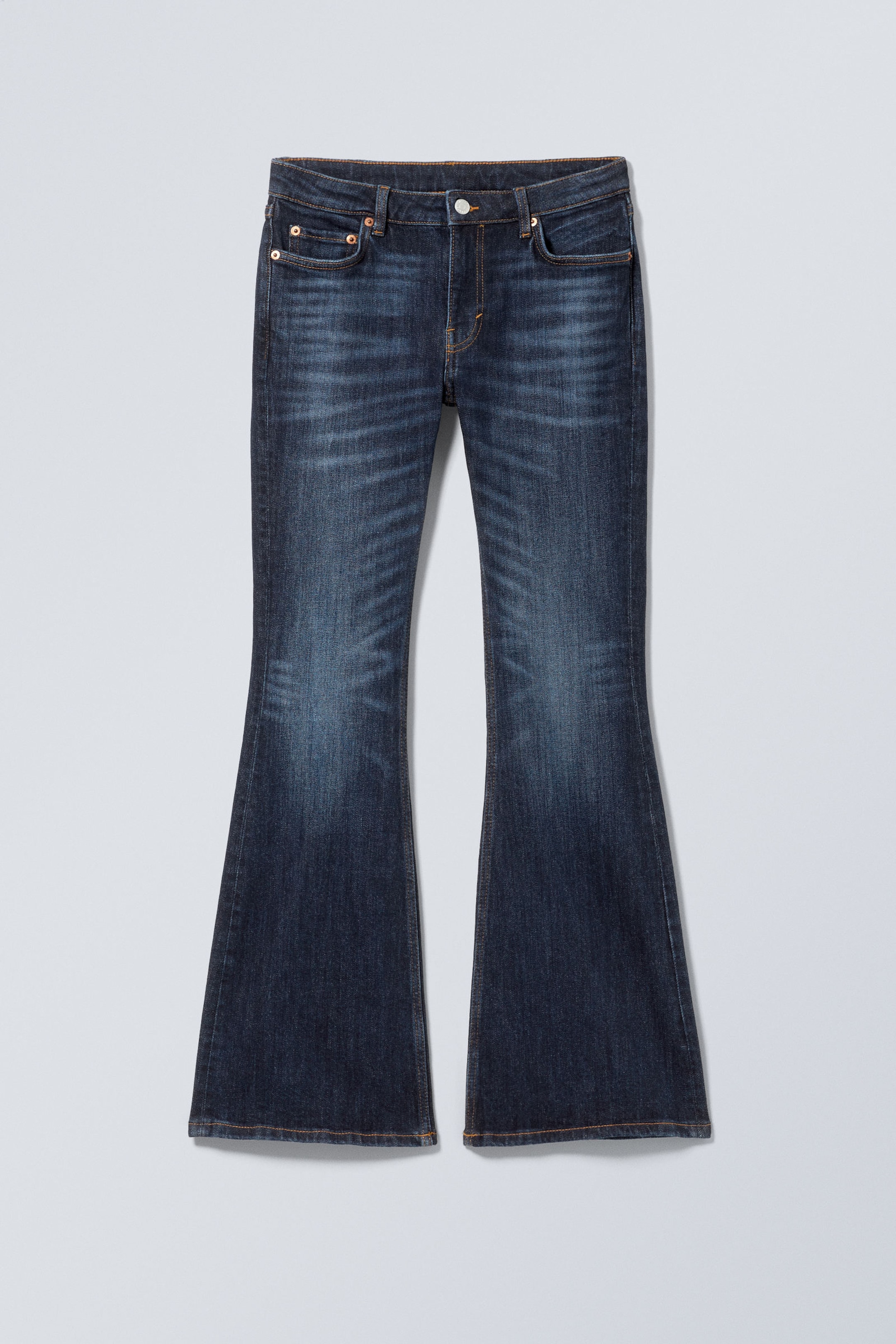 Vein Blue - Dark Blue - Flame Low Rise Slim Flared Leg Jeans - 2