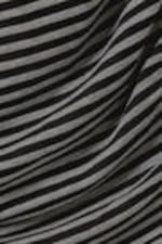 Schwarz/Grau gestreift - Drapiertes, asymmetrisches Langarm-Minikleid - 5
