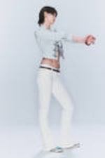 Creased White - Booty Bei Low Waist Skinny Bootcut Jeans - 1