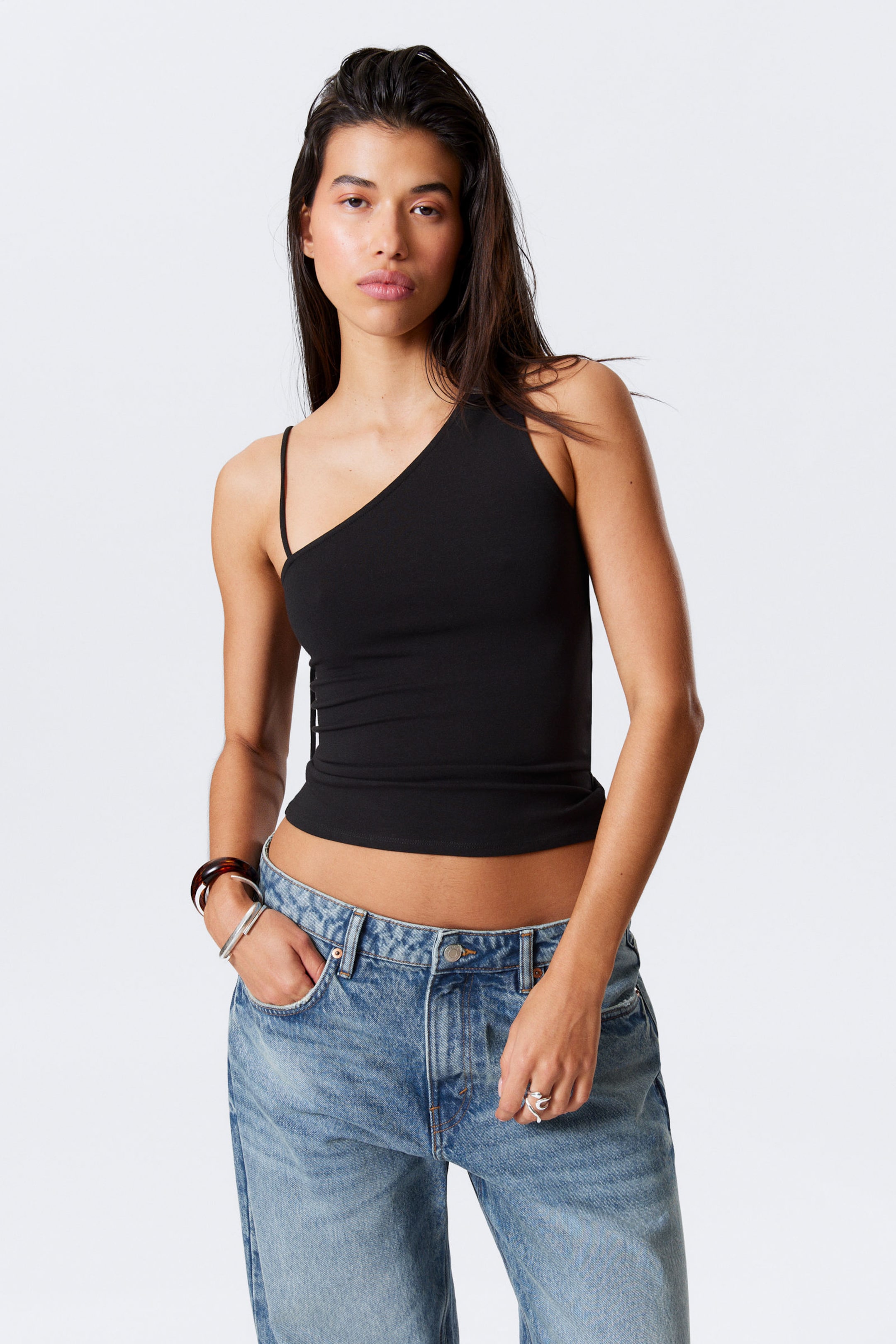 #272627 - One-shoulder tanktop - Slim Fit - 1
