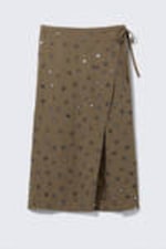 Dark Mole - Sequin Wrap Midi Skirt - 4